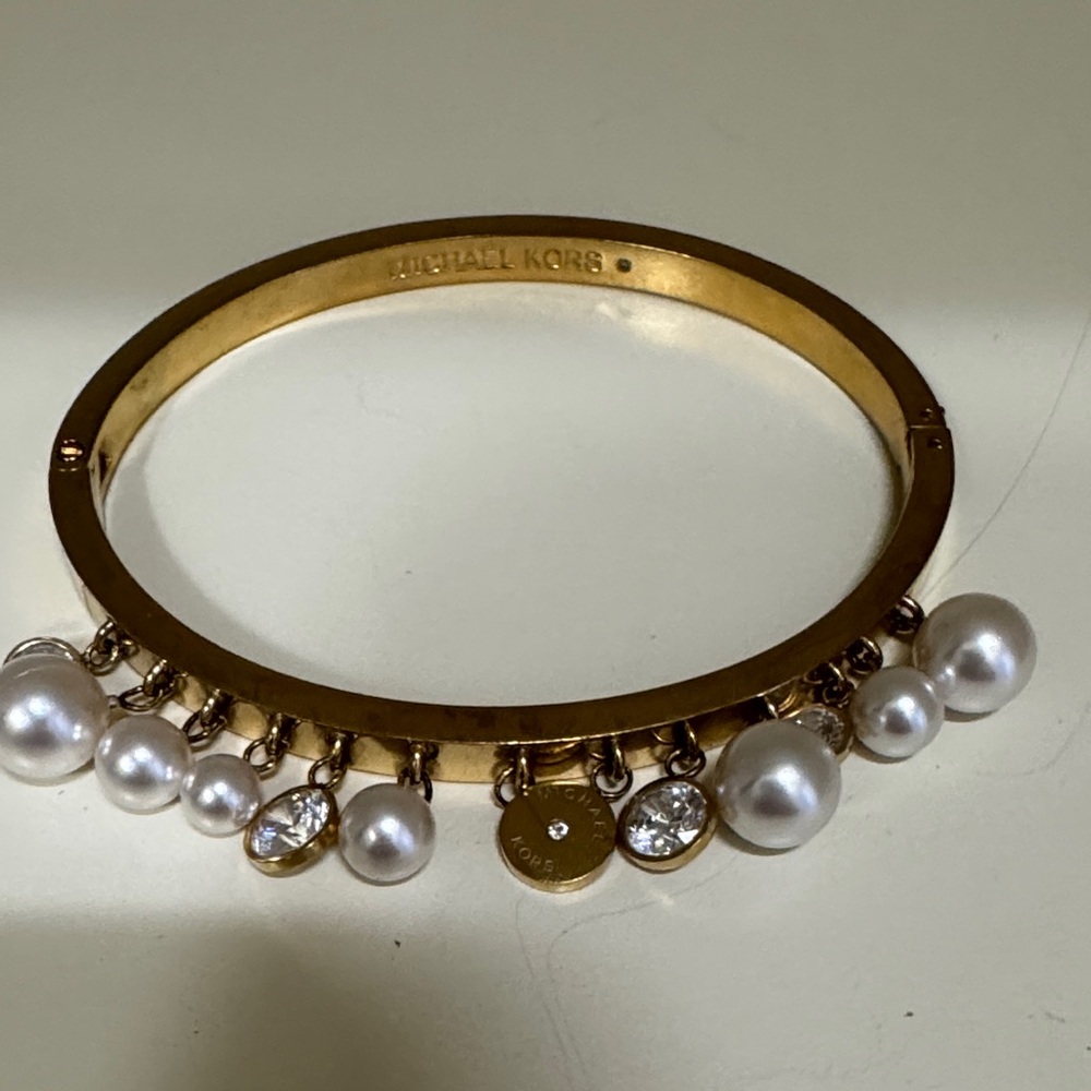 Michael Kors Gold Bracelet with Pearl Charms